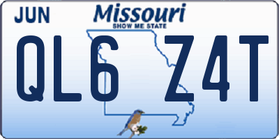MO license plate QL6Z4T