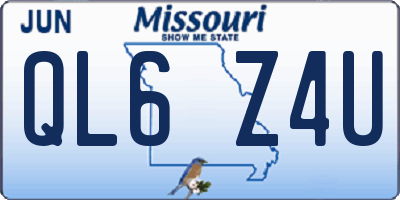 MO license plate QL6Z4U