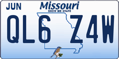 MO license plate QL6Z4W