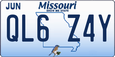 MO license plate QL6Z4Y