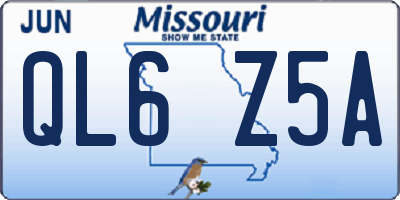 MO license plate QL6Z5A