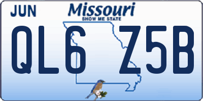 MO license plate QL6Z5B