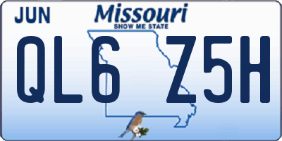 MO license plate QL6Z5H