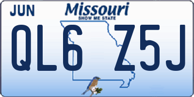 MO license plate QL6Z5J