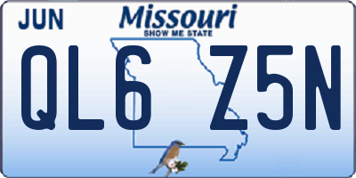 MO license plate QL6Z5N
