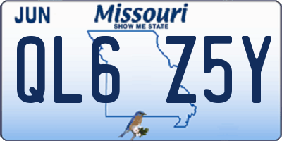 MO license plate QL6Z5Y