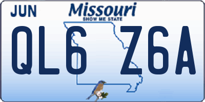 MO license plate QL6Z6A