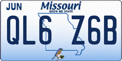 MO license plate QL6Z6B