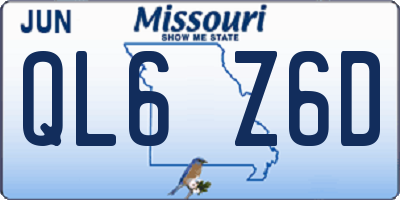 MO license plate QL6Z6D