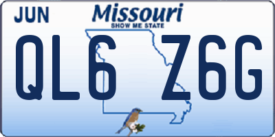 MO license plate QL6Z6G