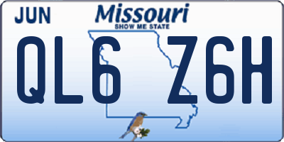 MO license plate QL6Z6H