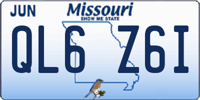 MO license plate QL6Z6I