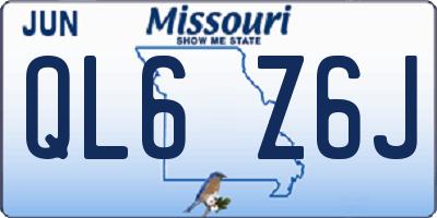 MO license plate QL6Z6J