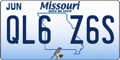 MO license plate QL6Z6S