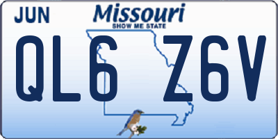 MO license plate QL6Z6V