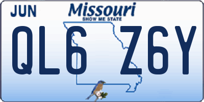 MO license plate QL6Z6Y