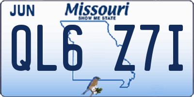 MO license plate QL6Z7I