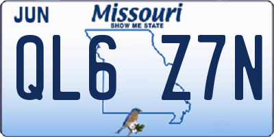MO license plate QL6Z7N