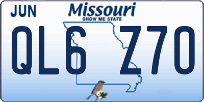 MO license plate QL6Z7O
