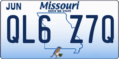 MO license plate QL6Z7Q