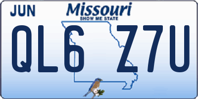 MO license plate QL6Z7U