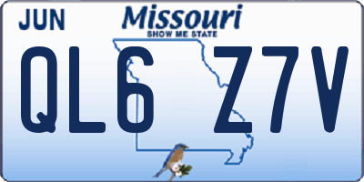 MO license plate QL6Z7V
