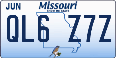 MO license plate QL6Z7Z
