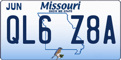 MO license plate QL6Z8A