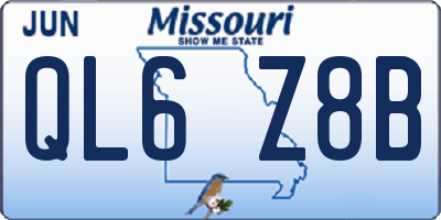 MO license plate QL6Z8B