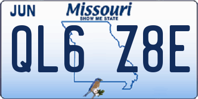 MO license plate QL6Z8E