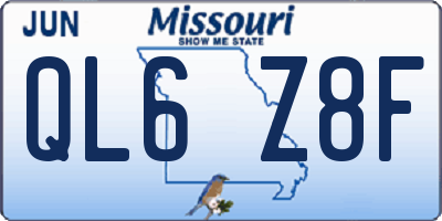 MO license plate QL6Z8F