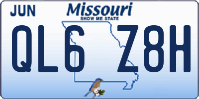 MO license plate QL6Z8H