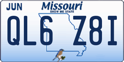 MO license plate QL6Z8I