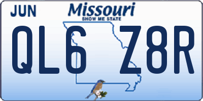 MO license plate QL6Z8R