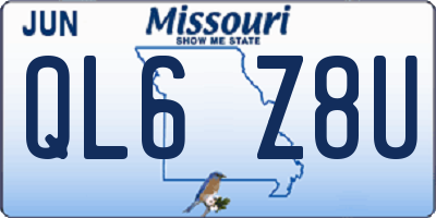 MO license plate QL6Z8U