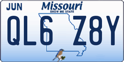 MO license plate QL6Z8Y
