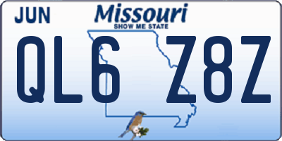 MO license plate QL6Z8Z