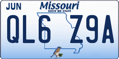MO license plate QL6Z9A