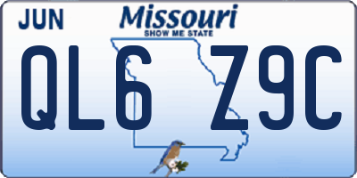 MO license plate QL6Z9C