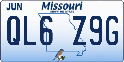 MO license plate QL6Z9G