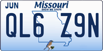 MO license plate QL6Z9N