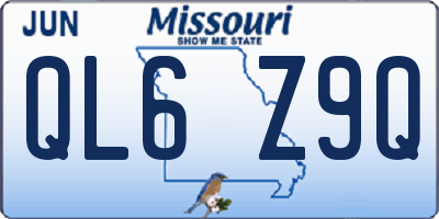 MO license plate QL6Z9Q