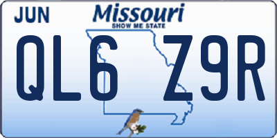 MO license plate QL6Z9R