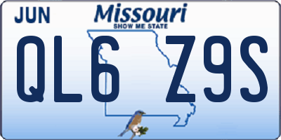 MO license plate QL6Z9S