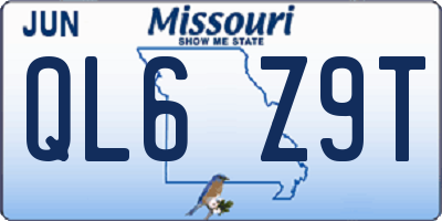 MO license plate QL6Z9T