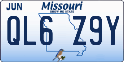 MO license plate QL6Z9Y