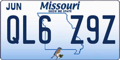 MO license plate QL6Z9Z