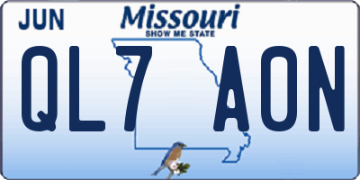 MO license plate QL7A0N