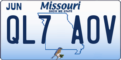 MO license plate QL7A0V