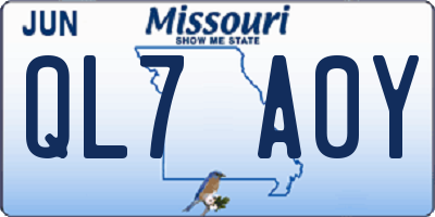MO license plate QL7A0Y